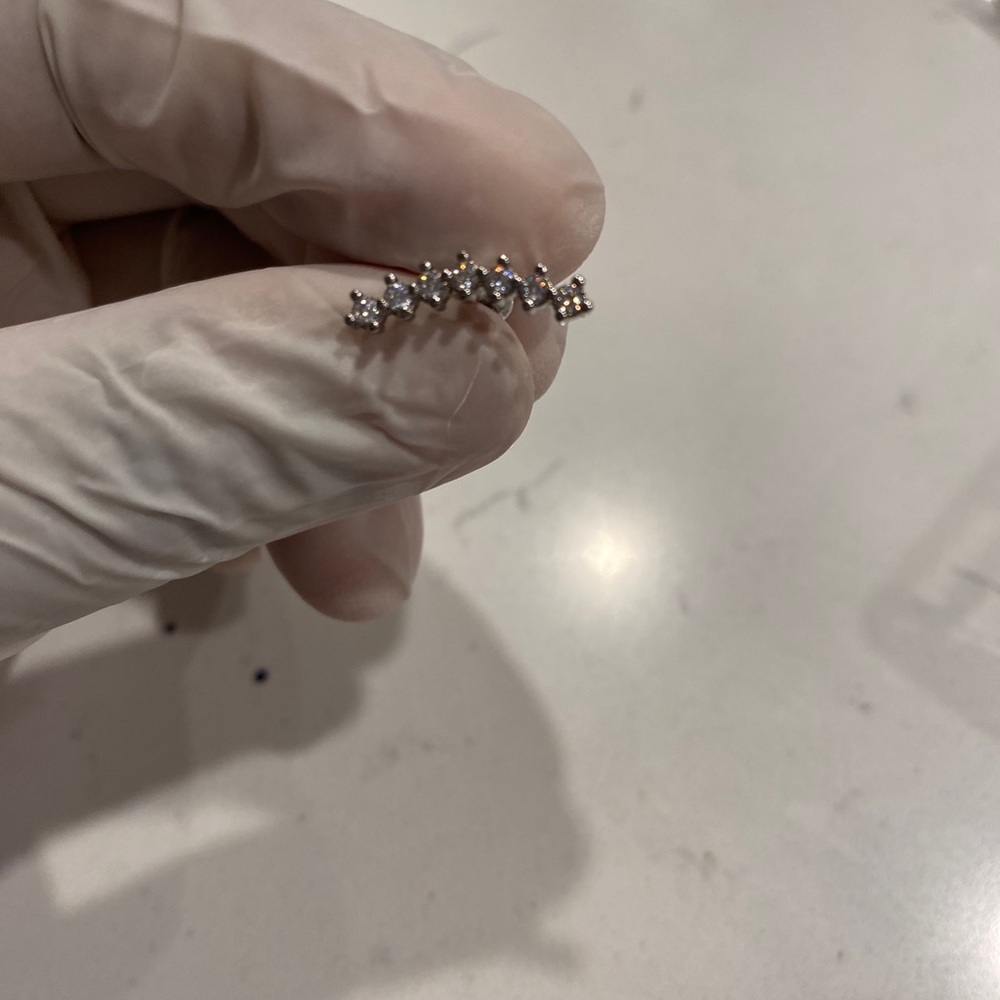 Helix diamond ear piercing